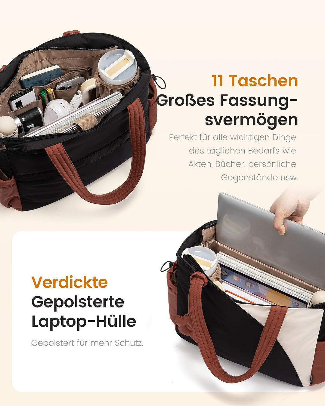 LOVEVOOK Shopper Tasche Damen, Tote Bag Handtaschen Gross Schultertasche | Leicht Puffer, Süss Trage