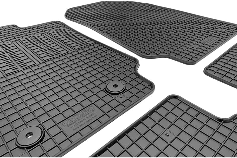 AUTO-STYLE Satz Gummimatten kompatibel mit Ford Ranger 2012- (4-teilig + Montagesystem)