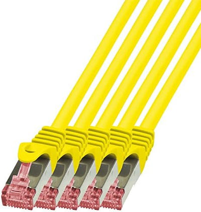 BIGtec LAN Kabel 5 Stück 10m Netzwerkkabel Ethernet Internet Patchkabel CAT.6 rot Gigabit SFTP doppe