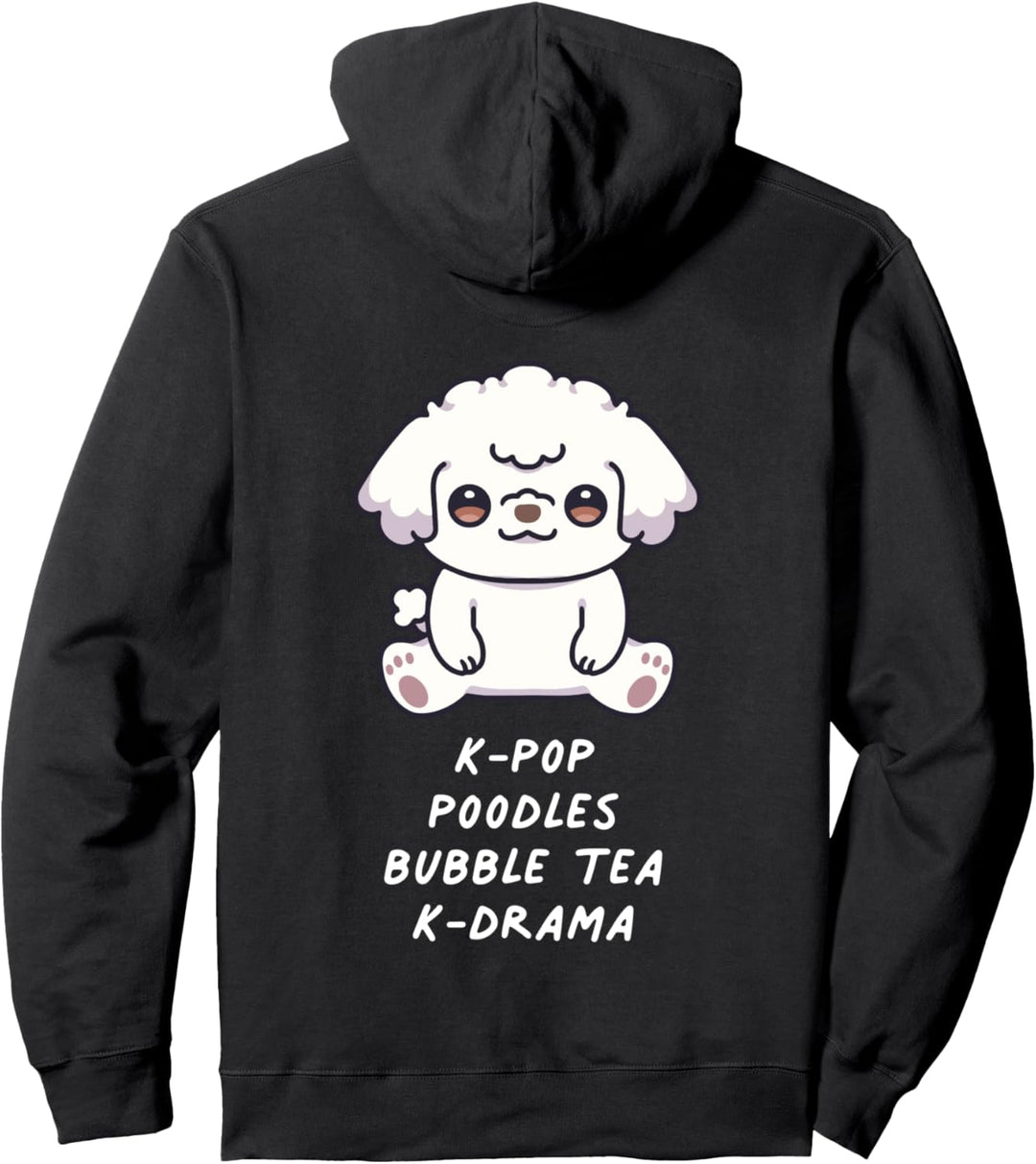 K-Pop Pudel Bubble Tea K-Drama Kawaii Dog Hundefreunde Musik Pullover Hoodie