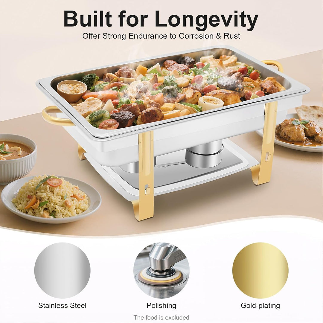9L Chafing Dish Speisewärmer, 63 * 35 * 32cm Edelstahl Warmhaltebehälter, Grosse Kapazität, für Buff