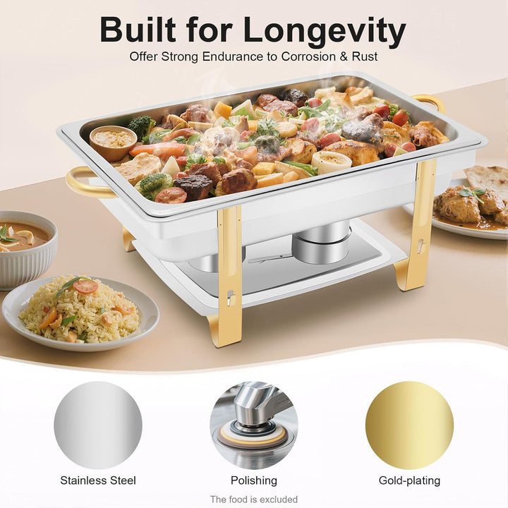 9L Chafing Dish Speisewärmer, 63 * 35 * 32cm Edelstahl Warmhaltebehälter, Grosse Kapazität, für Buff