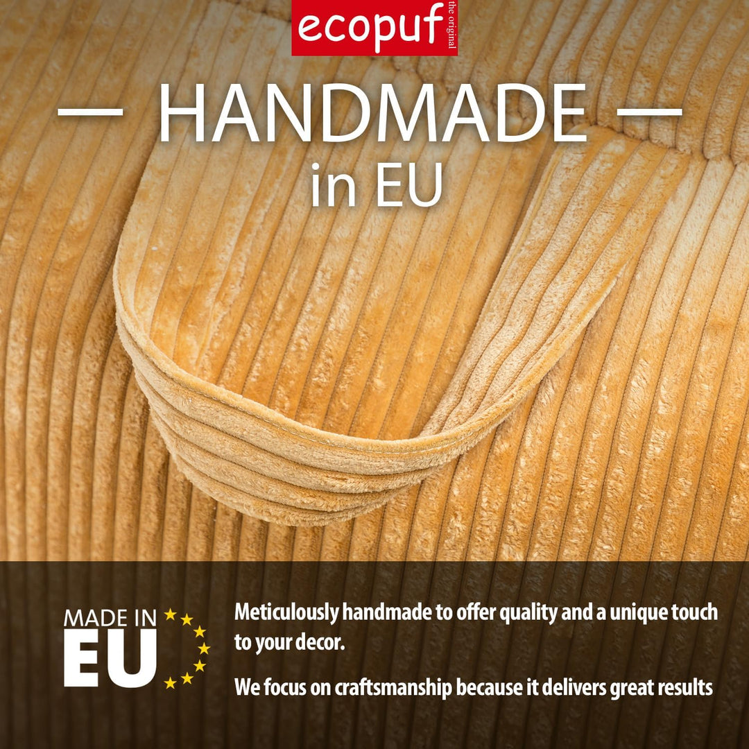 Ecopuf Pouf Hocker Roller - Gepolstert Sitzhocker aus Kunstleder - Ultraleicht - Abnehmbaren Bezug G