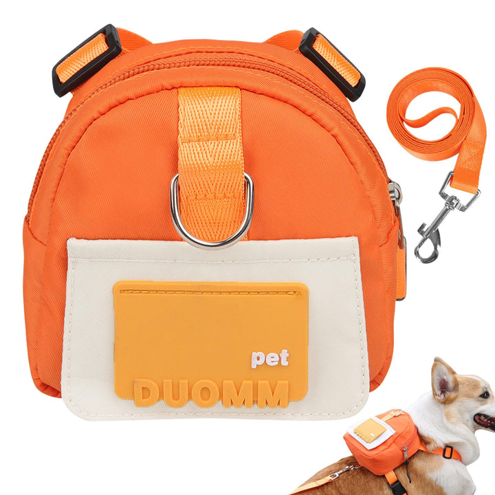 PETCUTE Hunderucksack Geschirr für Hunde,Hunderucksack mit Leine,Haustiergeschirr mit Kotbeutelspend