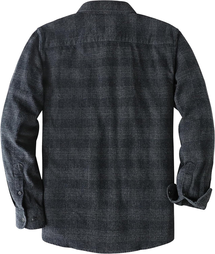 Flanellhemd Herren Kariert Button Down Outdoor Baumwolle Freizeithemden Flanellhemden Herren Langarm