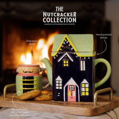 KitchenCraft The Nutcracker Collection Keramik-Teekanne, 1,2 l, in Geschenkbox