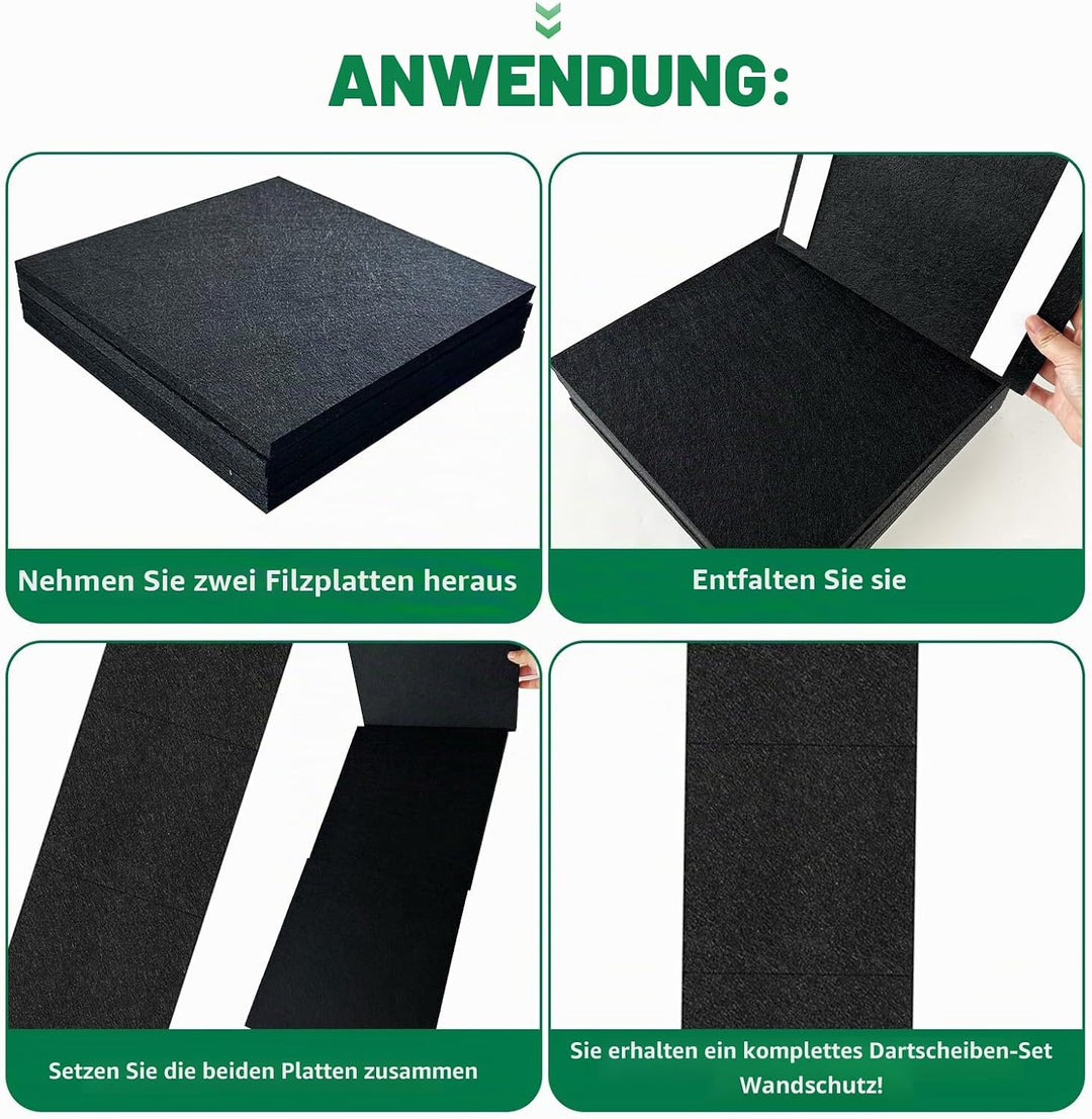 KEAGAN Dartboard-Wandschutz, Filz-Dartboard-Wandschutz, selbstklebend, gespleisst, Wandumrandung für
