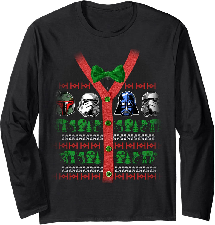 Star Wars Group Shot Holiday Button Up Pattern Langarmshirt