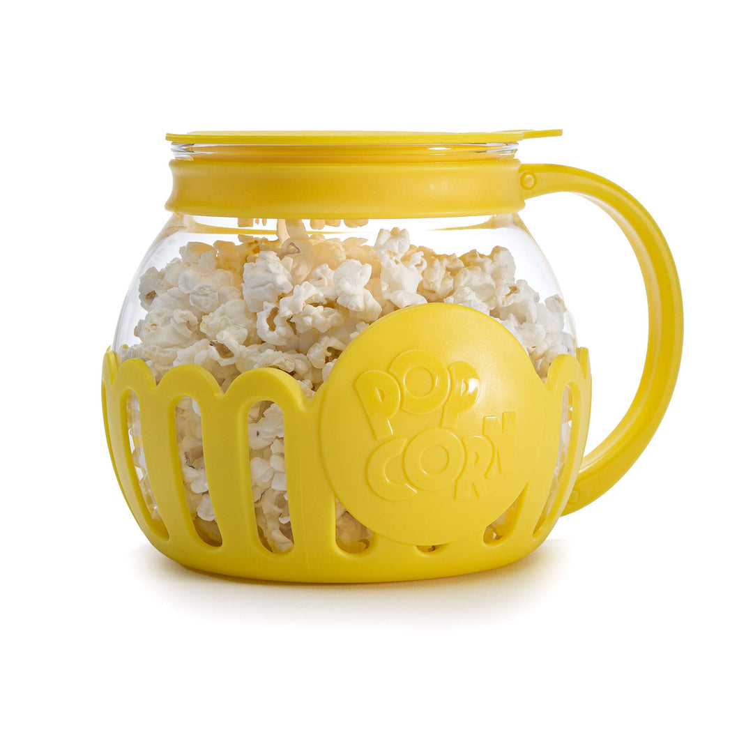 Ecolution Patentierter Mikrowellen-Popcorn-Popper, Borosilikatglas Kunststoff, gelb 1.5-Quart Snack