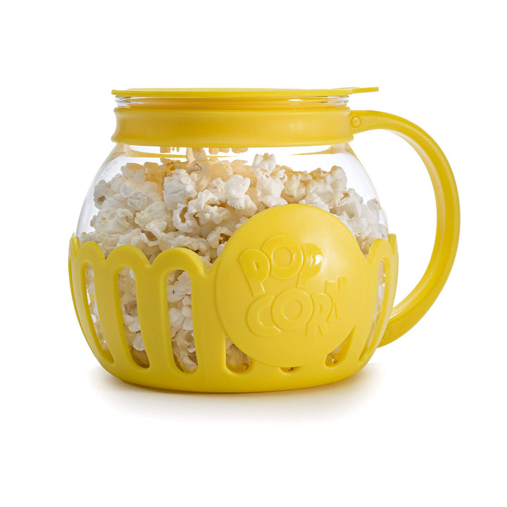Ecolution Patentierter Mikrowellen-Popcorn-Popper, Borosilikatglas Kunststoff, gelb 1.5-Quart Snack