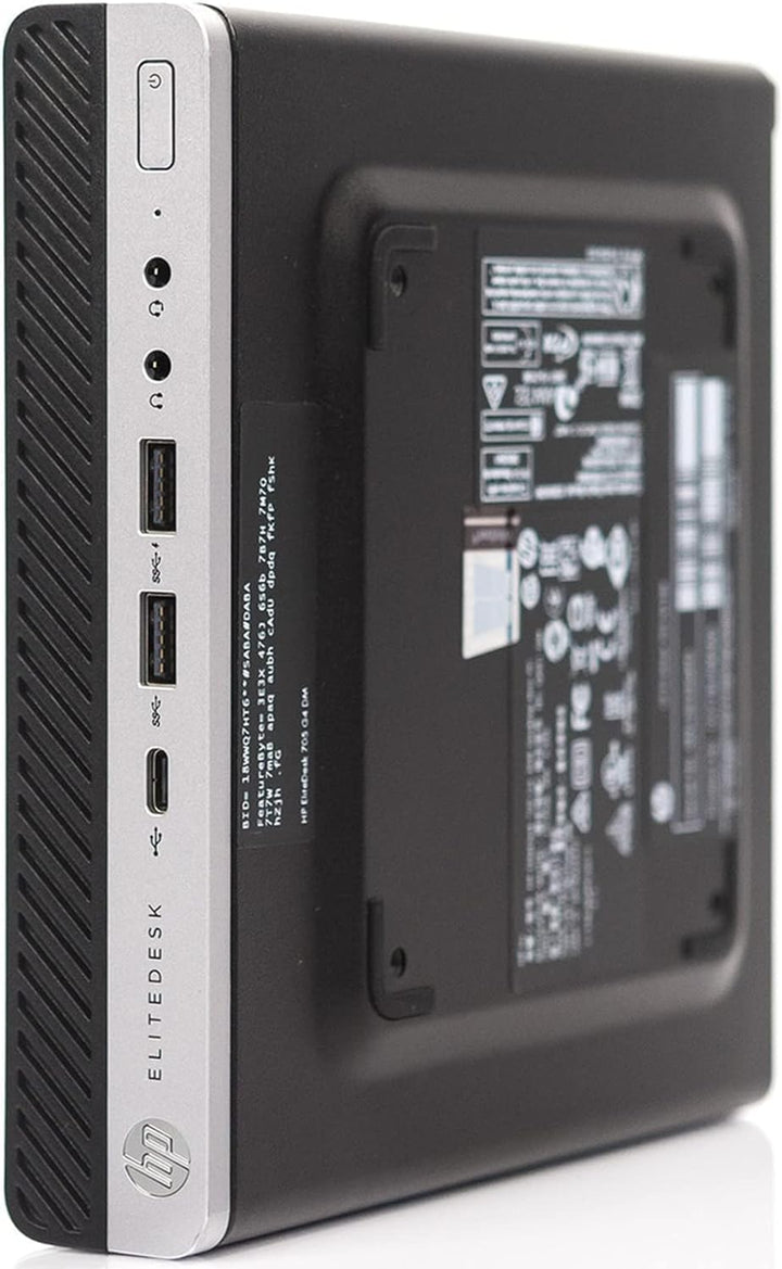 HP EliteDesk 705 G4 Mini PC Desktop, Windows 10 Pro Office 2021 AMD Ryzen 5 Pro 2400GE 3.20 GHz, RAM