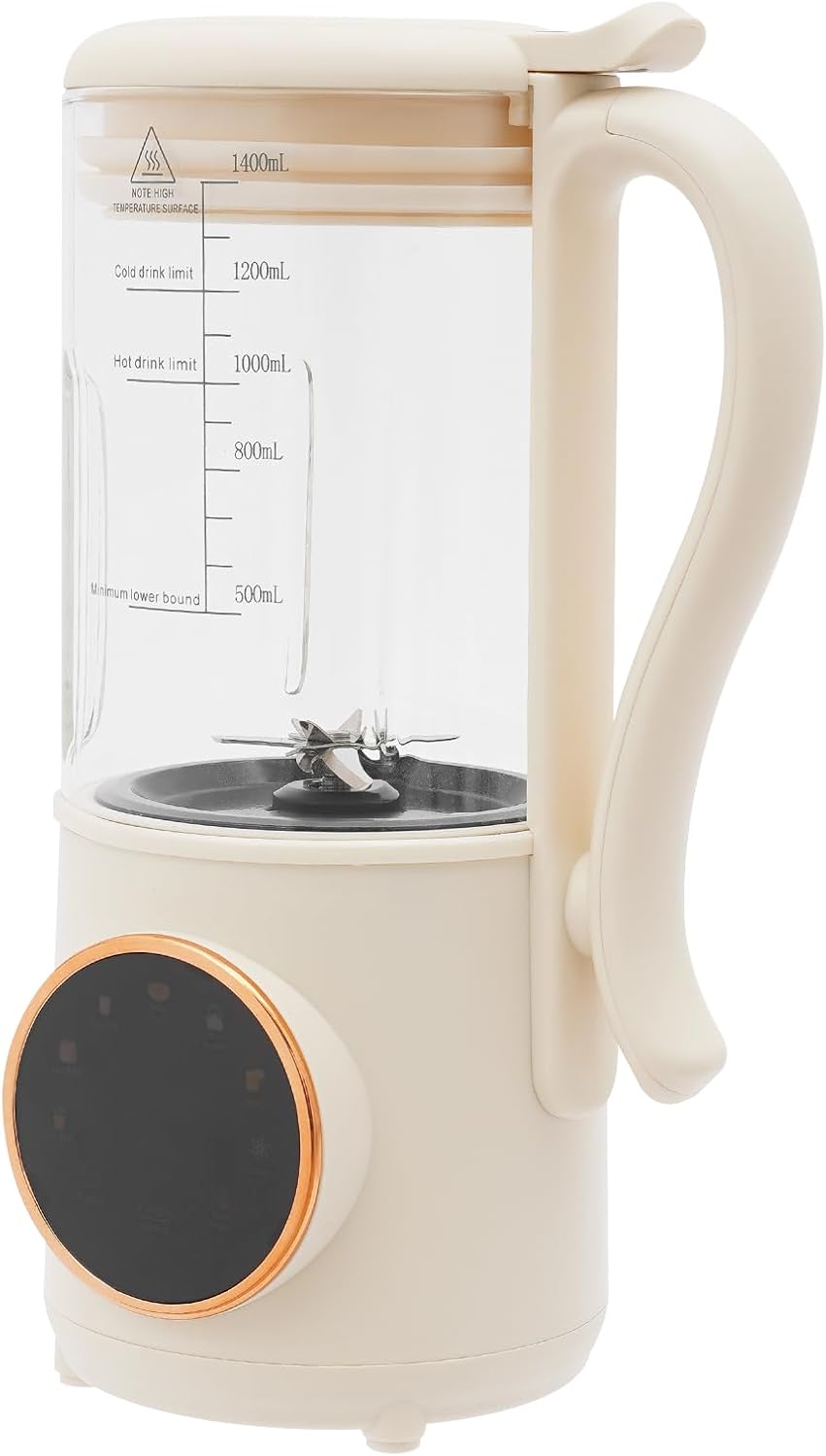 Nussmilchmaschine 1400ml, Automatische Sojamilch Maschine mit 16 Klingen Entsafter, LED Anzeige Pfla