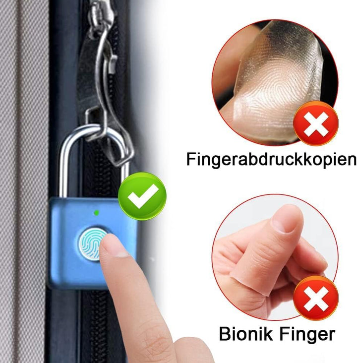Fingerabdruck Vorhängeschloss eLinkSmart kleines Smart Vorhängeschloss schlüsselloses Schloss für Sp