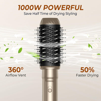 Airstyler Set 6 in 1 Warmluftbürste Set, 1000W Haarstyler Stylingbürsten Set mit Haartrockner, Rundb