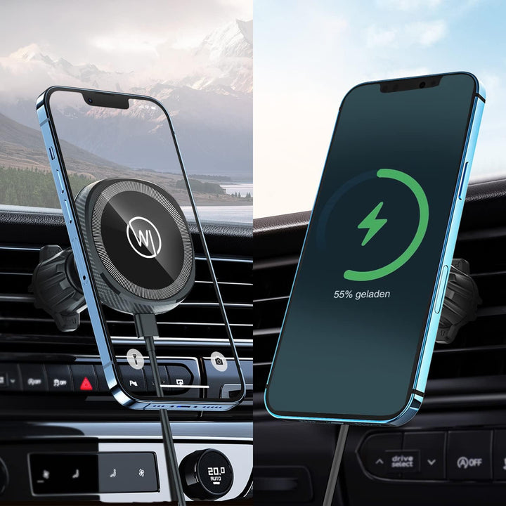 Wicked Chili 15W Autohalterung mit Ladefunktion, kompatibel mit MagSafe iPhone 15, 14, 13, 12 (Pro,