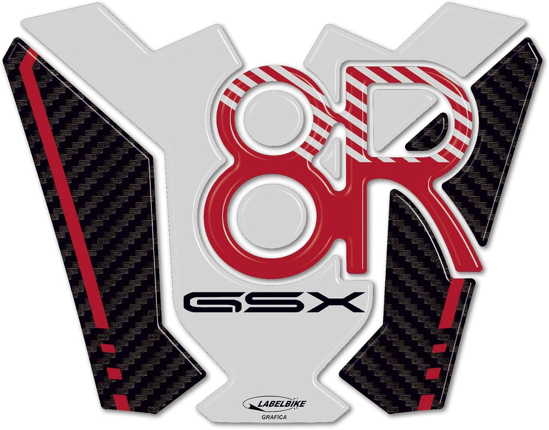 LABELBIKE 3D Aufkleber Motorrad Tankpad kompatibel mit Suzuki | GSX-8R, Harzschutz, Kratzfestigkeit,