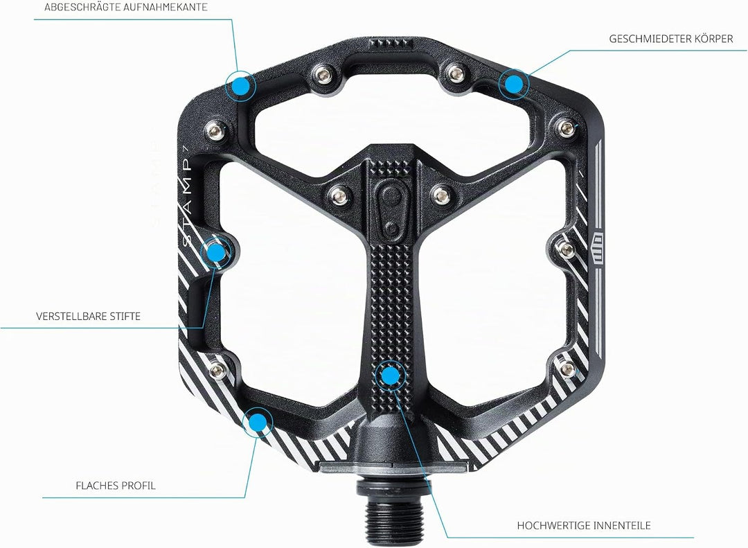 Crankbrothers Stamp Flat BMX/MTB Fahrradpedal – Plattform-Fahrradpedal, minimales Profil, Verstellba