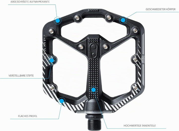Crankbrothers Stamp Flat BMX/MTB Fahrradpedal – Plattform-Fahrradpedal, minimales Profil, Verstellba
