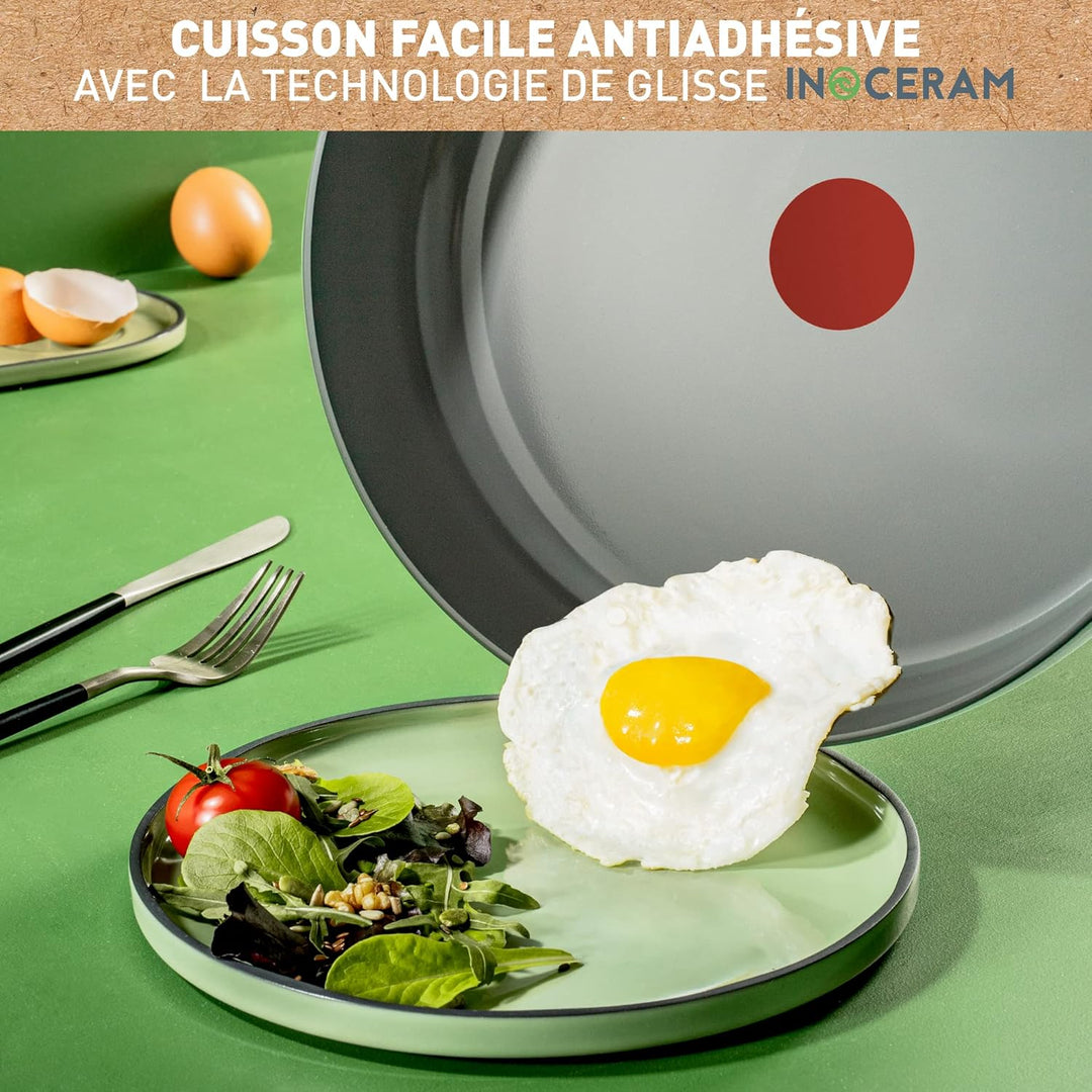 Tefal Renew On Pfannen-Set, 3 Stück, 20/24/28 cm, Keramik-Antihaftbeschichtung, Induktion, Thermo-Si