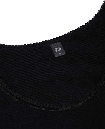 Dilling Merino Unterhemd für Damen - aus 100% Bio-Merinowolle, 36 Schwarz