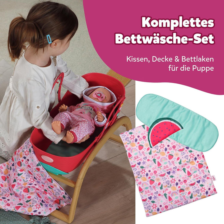 BABY born 3 in 1 Wiege Pinplay, Puppenbett, Wiege und Trage mit Pins zum Verzieren, inkl. Bettdecke
