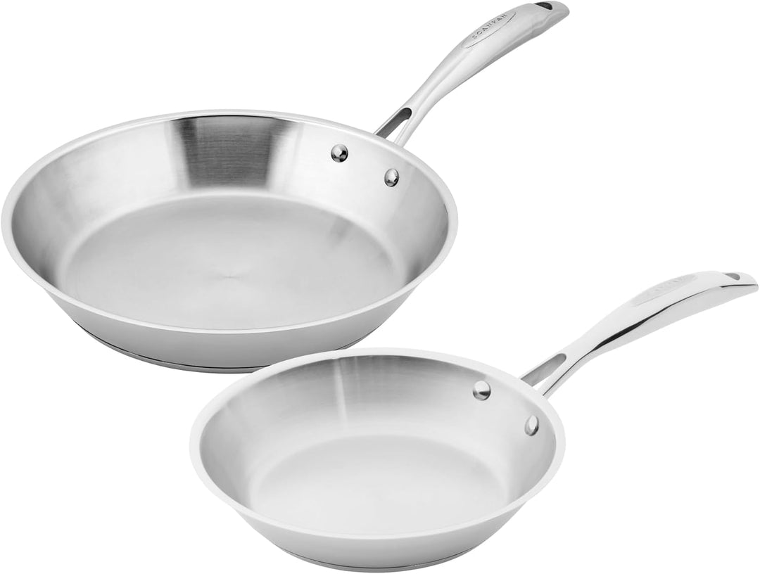 SCANPAN STS Edelstahl-Pfannen Set 20+28 cm | Multifunktionale Pfannen Induction mit Aluminiumkern, S
