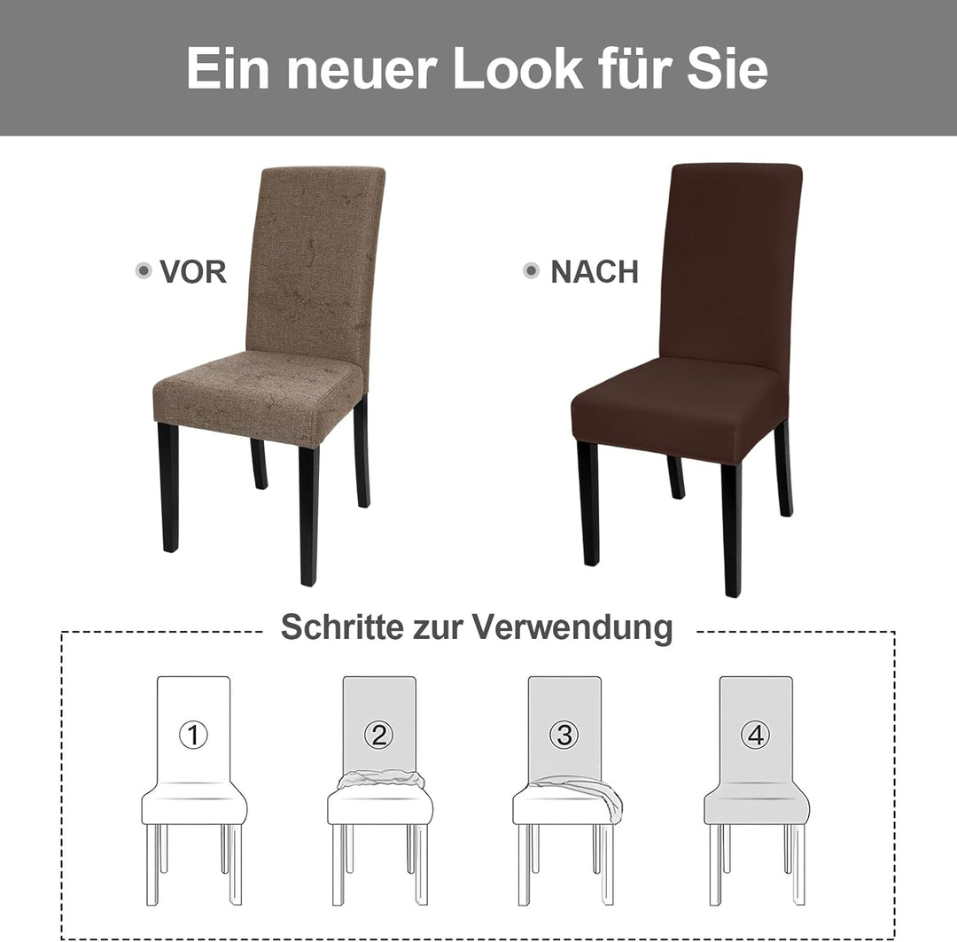 Yugarlibi Stuhlhussen 4er Set Stretch Stuhlhussen Schwingstuhl Elastische Hussen Stuhlbezug Abnehmba