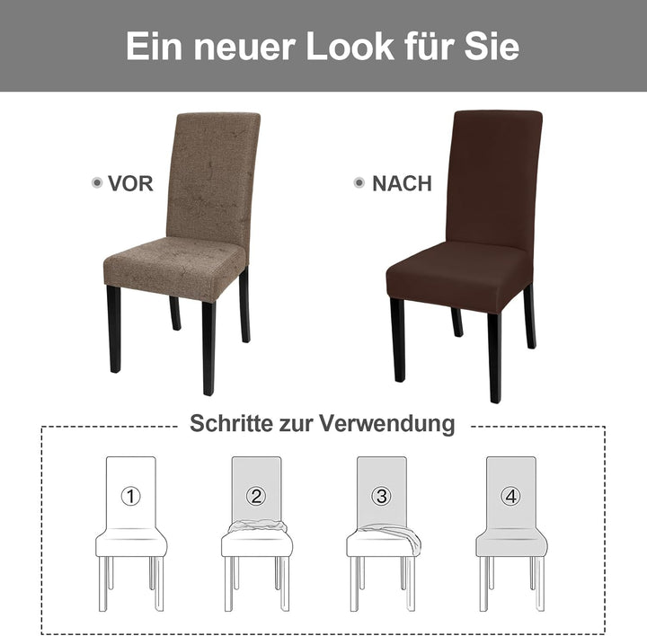 Yugarlibi Stuhlhussen 4er Set Stretch Stuhlhussen Schwingstuhl Elastische Hussen Stuhlbezug Abnehmba