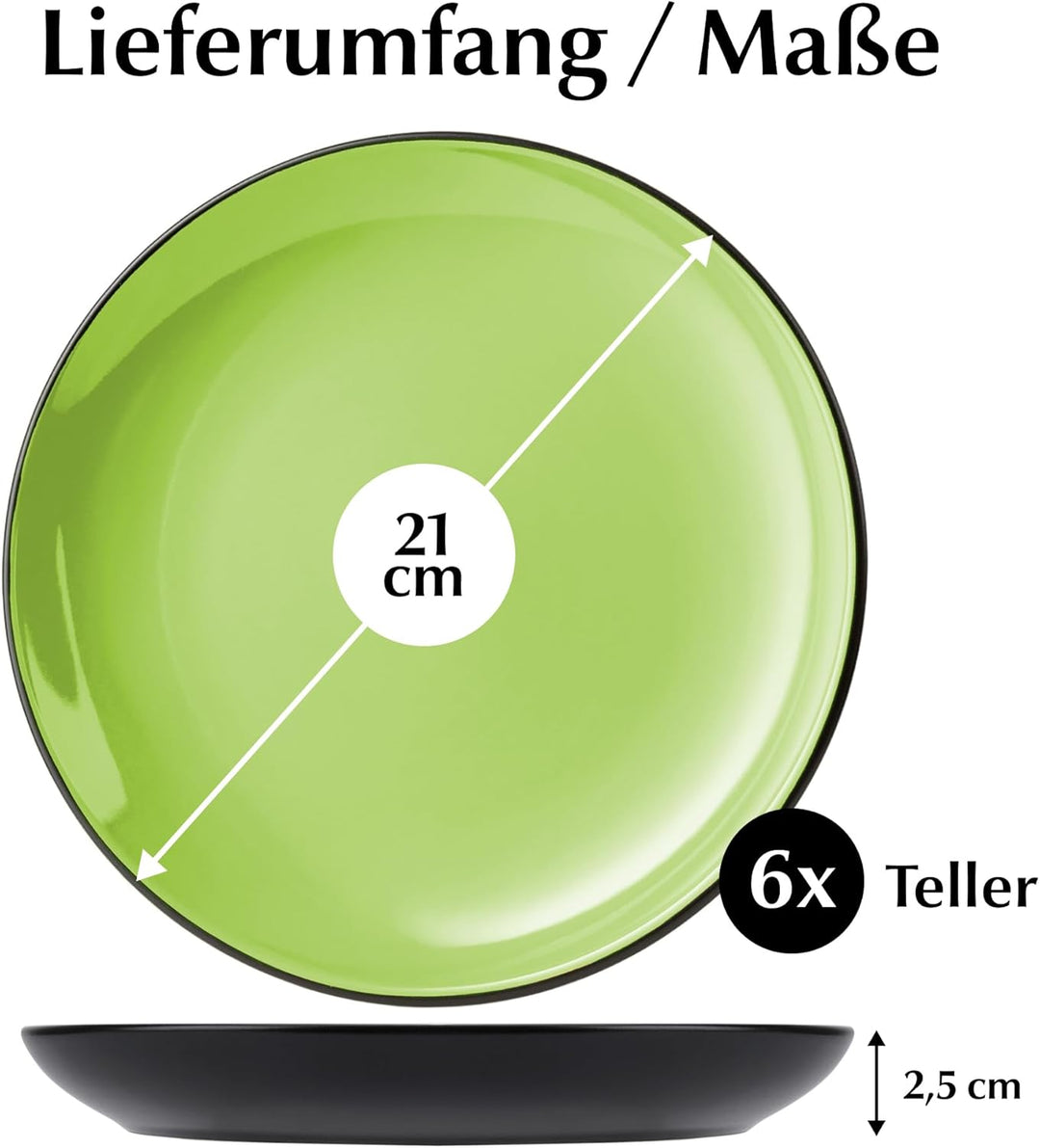 MIAMIO Le Papillon Kollektion – Dessertteller 6er Set Steingut Geschirrserie 21 cm – Spülmaschinen-