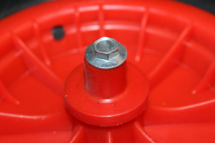 pro-bau-tec PU Ersatzrad schlauchlos pannenfrei für Schubkarre mit Montagematerial, rot, 10124