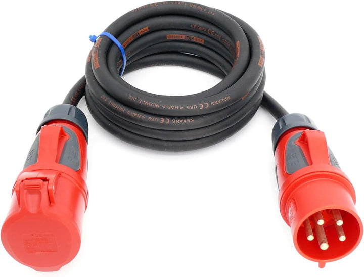 CEE Starkstromkabel (1,5m-50m) 32A Verlängerungskabel Titanex H07RN-F 5x4mm² mit PCE Grip Stecker un