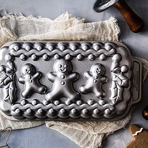 NordicWare Platinum Collection Zugpfanne Gingerbreat Family - Brotpfanne silber/schwarz, Gingerbreat