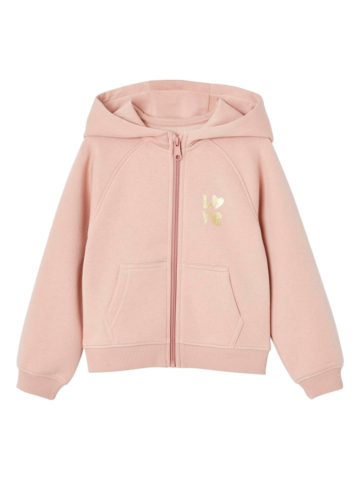 Vertbaudet Mädchen Kapuzensweatjacke für Sport und Freizeit mit Recycling-Polyester 98-104 Rosa, 98-