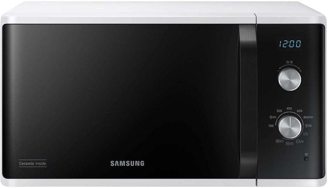 Samsung MG23K3614AW/EG Mikrowelle mit Grill / 23 Liter Garraum / 800 W/Grosses Grillelement für glei