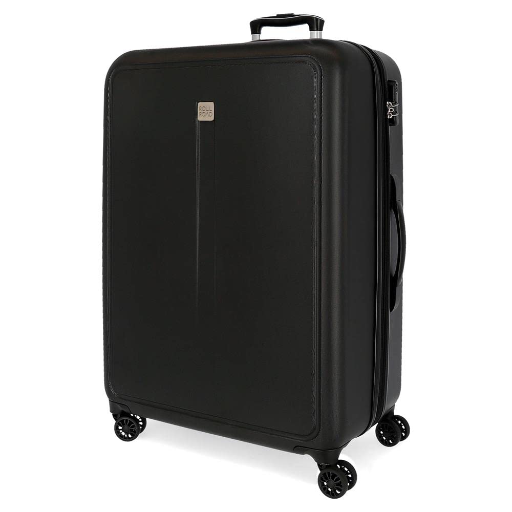 Roll Road Camboya Koffer, mittelgross, Schwarz, 48 x 68 x 27 cm, Hartplastik, seitlicher Kombination