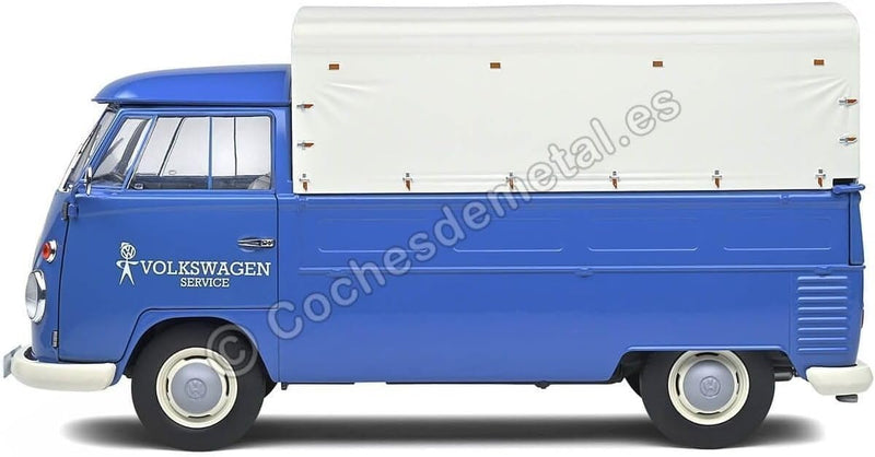 Solido 421187900 VW T1 Pritsche/Plane, Volkswagen Service, Baujahr 1950, Modellauto, Massstab 1:18,