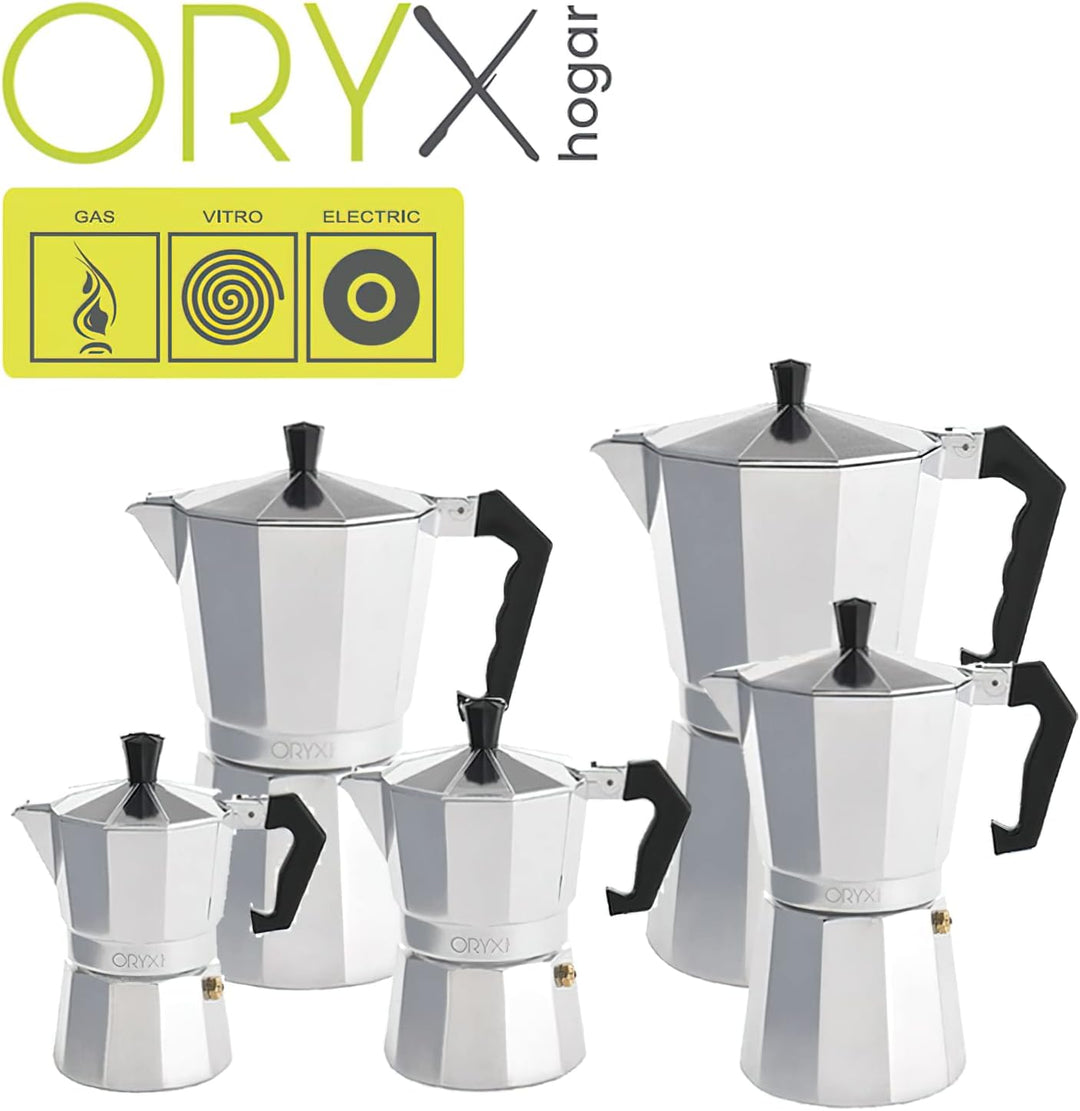ORYX Espressokocher aus Aluminium 3 Tazas (150ml), 5056011, Silber, 3 Tazas (150ml)