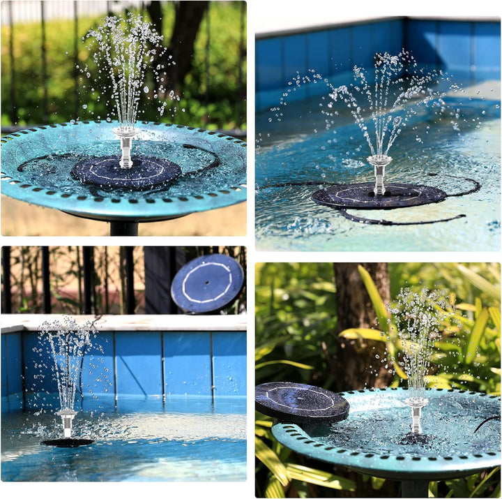AISITIN Solar Springbrunnen mit 3.5W DIY Abnehmbares Sonnenkollektor, Solar Teichpumpe Upgrade, Rund