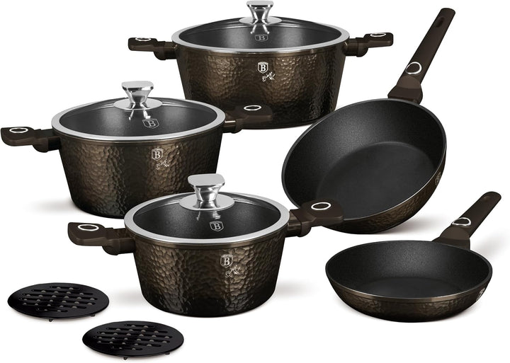 Berlinger Haus Titanbeschichtetes Kochgeschirr Set 10-teilig - Primal Gloss Kollektion, antihaftbesc