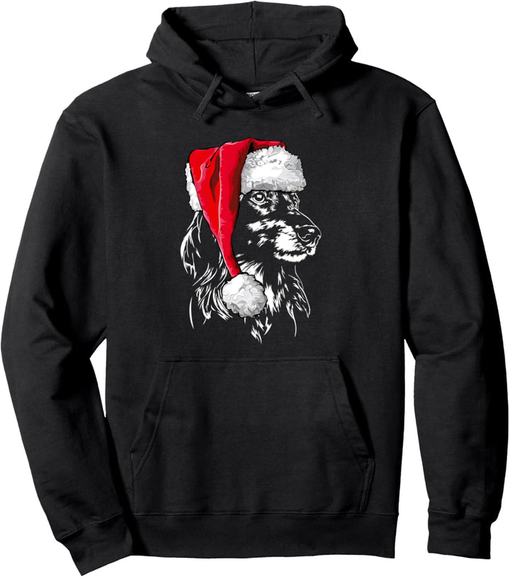 Miniature Langhaardackel Weihnachtsmann Weihnachten Hunde Pullover Hoodie