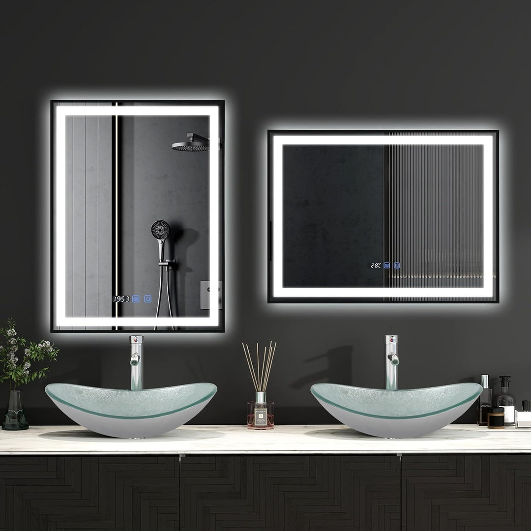 YU YUSING Aufsatzwaschbecken Waschbecken Glas Waschtisch, Oval Hand Waschschale mit Wasserhahn Set,