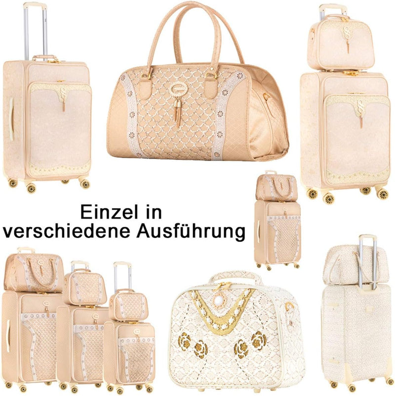 Kosmetikkoffer-Schminkkoffer-Beautycase-Box Koffer-Tasche mit Applicationen 22x30x10 cm Yasmine Bowa