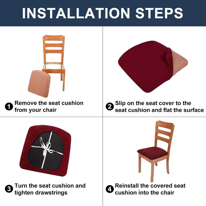 Homaxy Stretch Spandex Jacquard Esszimmerstuhl Sitzbezüge, herausnehmbarer waschbarer Anti-Staub Ess