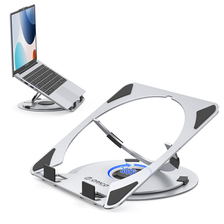 ORICO Laptop Ständer Höhenverstellbarer, Belüfteter Aluminium Laptop Stand mit 360° Drehbasis, Ergon