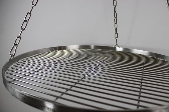 60cm Edelstahl Grillrost Mit Kette Ø4, Schwenkgrill, BBQ, Camping, Outdoor Grillzubehör 60 cm, 60 cm