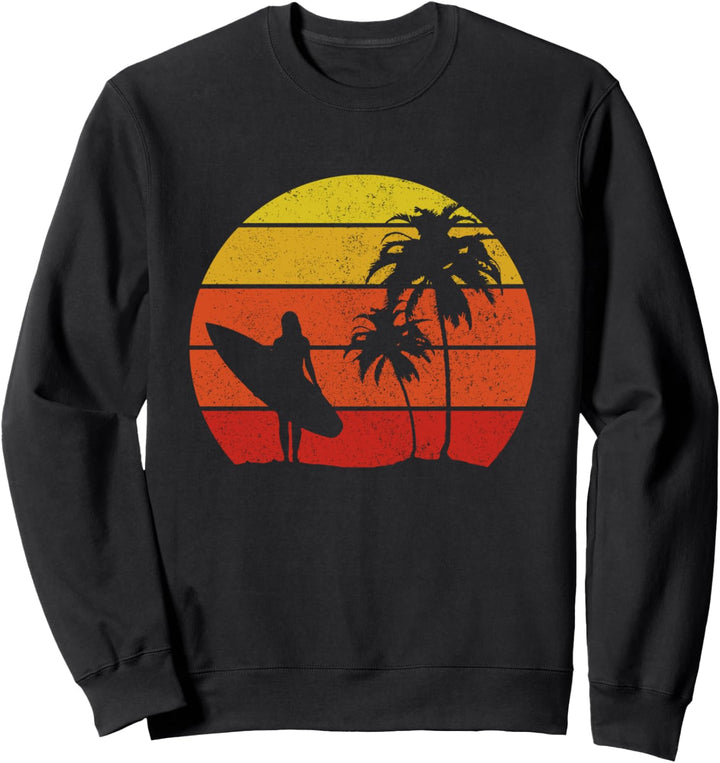 Surfer Vintage Surf Strand Surfen Wellenreiten Geschenk Sweatshirt