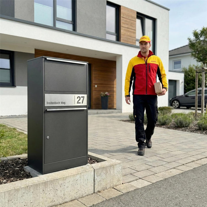 Metzler Paketbox für den Aussenbereich | personalisiert mit Gravur | rostfrei &amp; wetterfest | sichere