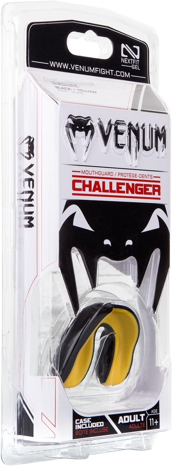 Venum Unisex Senior 11+ Jahre Challenger Mundschutz, Einheitsgrösse Schwarz/Gelb Single, Schwarz/Gel