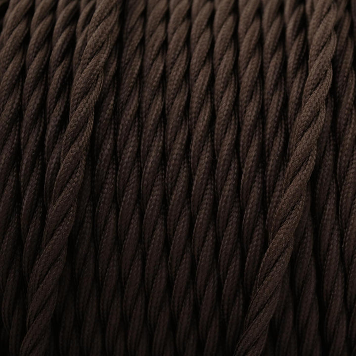 smartect Textilkabel Braun, 50 Meter Vintage Lampenkabel Stoff Gedreht, 3-Adrig (3 x 0.75 mm²) Strom