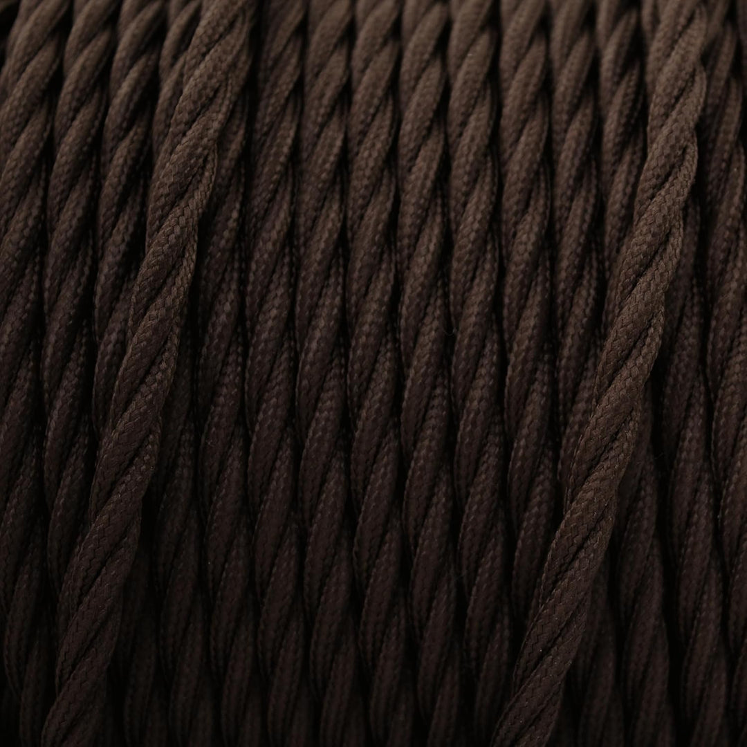 smartect Textilkabel gedreht 3-Adrig (3 x 0.75 mm²) Braun, 10 Meter | Vintage Lampenkabel Stoff, Str
